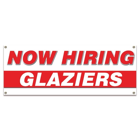Signmission Now Hiring Glaziers Banner Apply Inside Accepting Application Single Sided B-30251